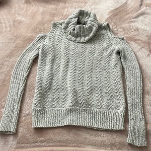 American Rag grey knitted turtleneck with cut off shoulder